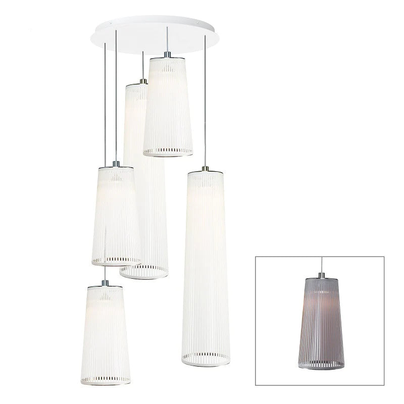 Solis 5-Light Silver Chandelier 5-Light 24" and 28" | Modern Ceiling Fixture 3Solis 5-Light Chandelier Modern Ceiling Fixture 3