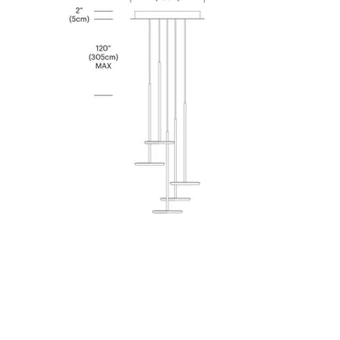 Sky Solo 5-Pendant LED Chandelier – Modern Dim-to-Warm Lighting by Pablo Designs - image 4