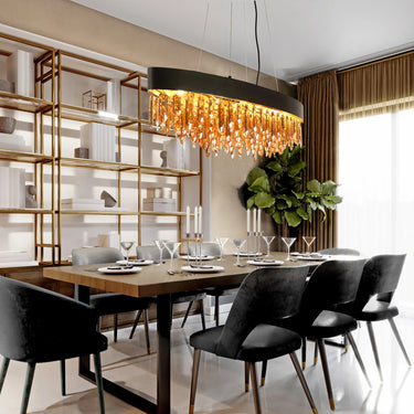 Large Black & Brass Chandelier for Dining Room or Entryway