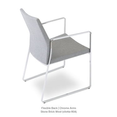 Pasha Sled Arm Chair Fabric by SohoConcept - New