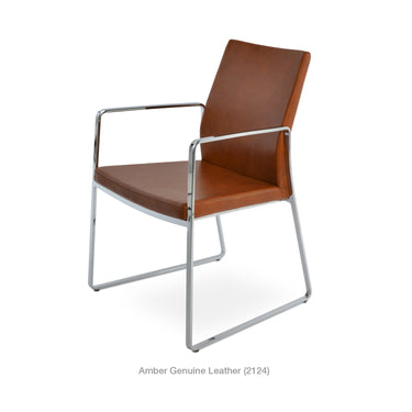 Pasha Sled Arm Chair Leather by SohoConcept - New