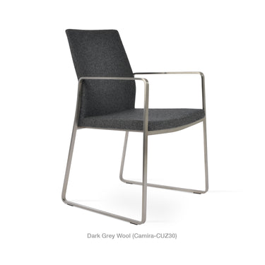 Pasha Sled Arm Chair Fabric by SohoConcept - New
