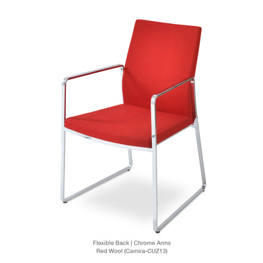 Pasha Sled Arm Chair Fabric by SohoConcept - New