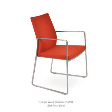 Pasha Sled Arm Chair Fabric by SohoConcept - New