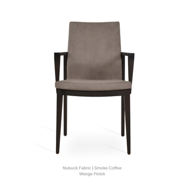 Pasha Wood Arm Chair Fabric by SohoConcept - New