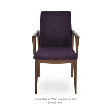 Pasha Wood Arm Chair Fabric by SohoConcept - New