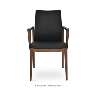 Pasha Wood Arm Chair Leather by SohoConcept - New