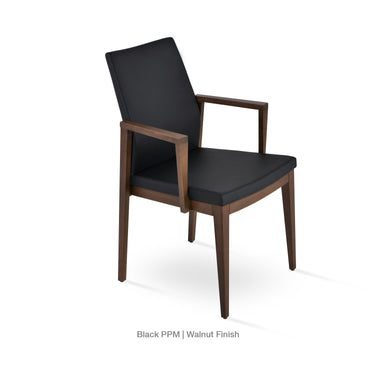 Pasha Wood Arm Chair Leather by SohoConcept - New