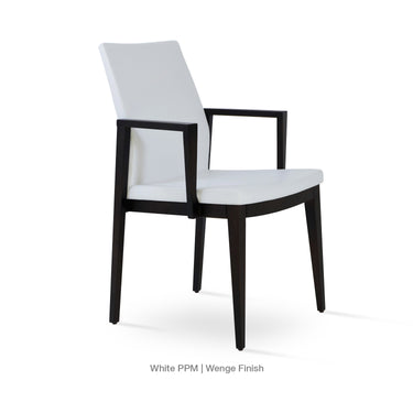 Pasha Wood Arm Chair Leather by SohoConcept - New