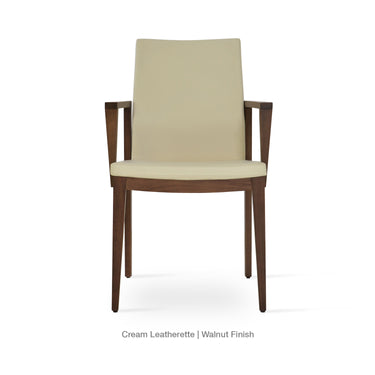 Pasha Wood Arm Chair Leather by SohoConcept - New