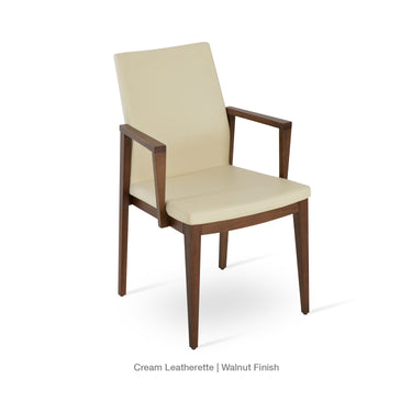 Pasha Wood Arm Chair Leather by SohoConcept - New