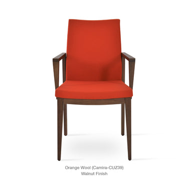 Pasha Wood Arm Chair Fabric by SohoConcept - New