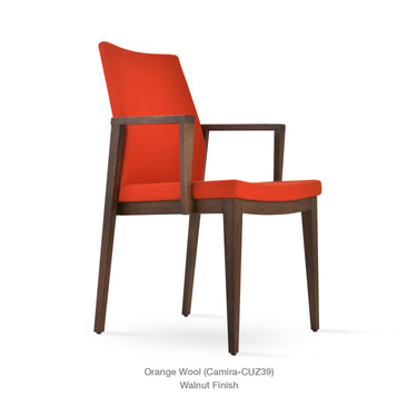 Pasha Wood Arm Chair Fabric by SohoConcept - New