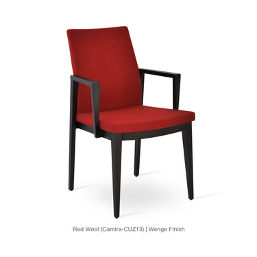 Pasha Wood Arm Chair Fabric by SohoConcept - New