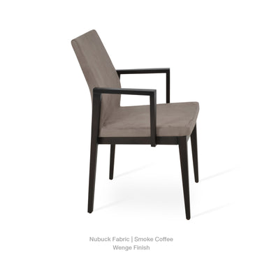 Pasha Wood Arm Chair Fabric by SohoConcept - New