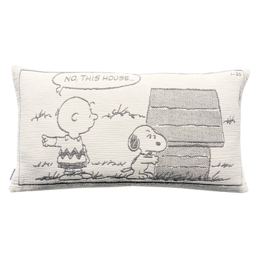 Black & White Peanuts Guard the House XL Cushion Cover by Maison Deux, photo 2