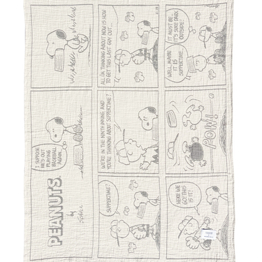Black & White Peanuts Comic Baseball Blanket by Maison Deux, photo 4