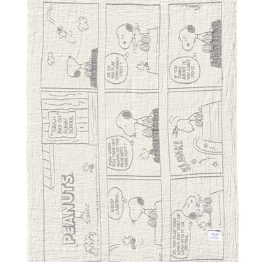 Black & White Peanuts Comic Flight School Blanket by Maison Deux, photo 4