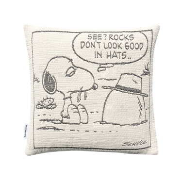 Black & White Peanuts Rock Cushion Cover by Maison Deux, photo 2