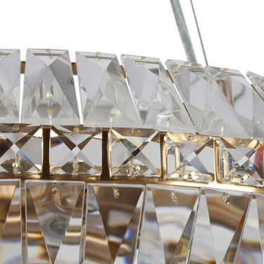 Hand-Wrapped Crystal Chandelier, 24", 10-Light, Brass Finish