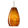 Besa Pera 9 pendant light with Amber Cloud handcrafted glass shade and modern metal hardware