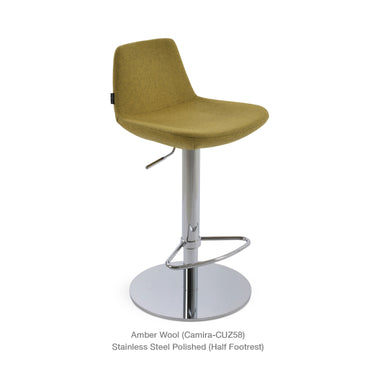 Pera Piston Half Footrest Stool Fabric by SohoConcept - New