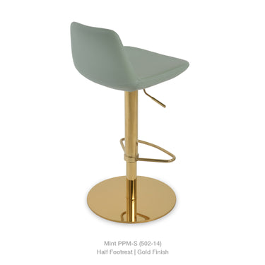Pera Piston Half Footrest Stool Leather by SohoConcept - New