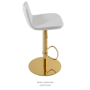 Pera Piston Half Footrest Stool Leather by SohoConcept - New