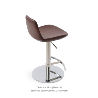 Pera Piston T Footrest Stool Leather by SohoConcept - New