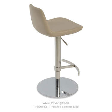 Pera Piston T Footrest Stool Leather by SohoConcept - New