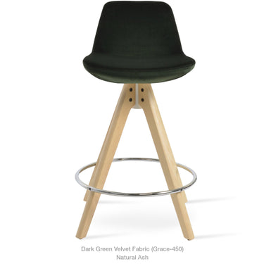 Pera Pyramid Wood Swivel Stool Fabric by SohoConcept - New