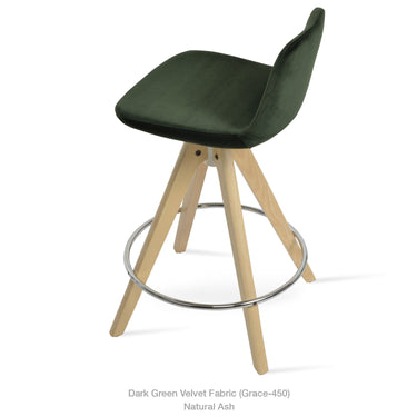 Pera Pyramid Wood Swivel Stool Fabric by SohoConcept - New