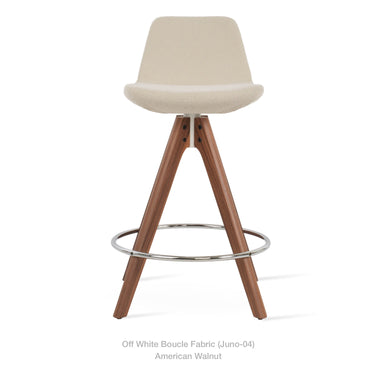 Pera Pyramid Wood Swivel Stool Fabric by SohoConcept - New