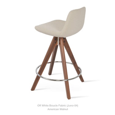 Pera Pyramid Wood Swivel Stool Fabric by SohoConcept - New