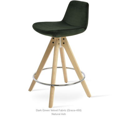 Pera Pyramid Wood Swivel Stool Fabric by SohoConcept - New