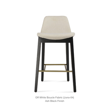 Pera Wood Handle Back Stool Fabric by SohoConcept - New