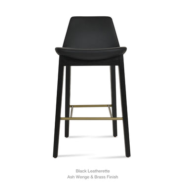 Pera Wood Handle Back Stool Leather by SohoConcept - New