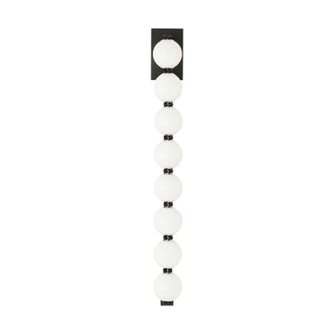 Dark bronze LED wall fixture with orb glass for high-end commercial office walls