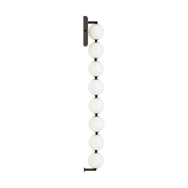 Luxury wall sconce with dark bronze hardware and soft white glass for boutique hotels