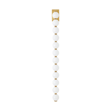 Luxury 48" natural brass LED wall light by Visual Comfort with soft white glass
