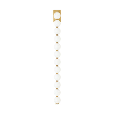 Designer brass LED sconce with Italian orb glass – Perle Series 48 inch