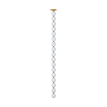 Handcrafted Italian glass orb pendant with natural brass hardware for hotel reception