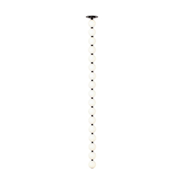 Hand-blown glass orb chandelier in Dark Bronze for upscale commercial entryway lighting
