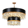 Sparkling crystal prisms on Phesonlaxy Glam Tiered Chandelier