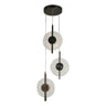 Philodendron Modern Black Cluster Pendant Lampo, 3-Light