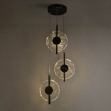 Philodendron Contemporary 3-Light Layered Black Chandelier