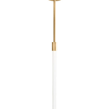 Phobos 21.3-Inch Brass Tube Pendant Light | Visual Comfort Modern Collection