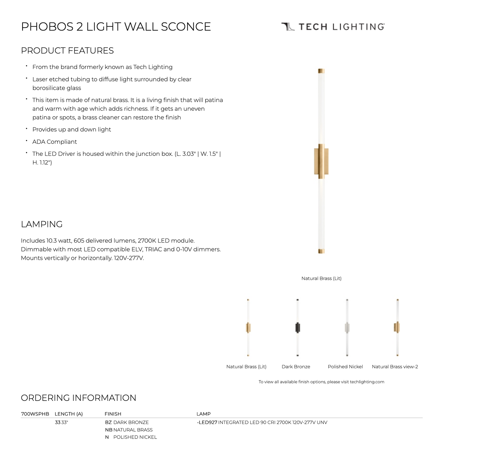 Modern Home Illumination - Phobos 2-Light Wall Sconce