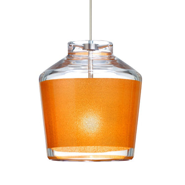 Besa Pica 6 mini pendant with handcrafted Gold Sand glass shade and modern finish