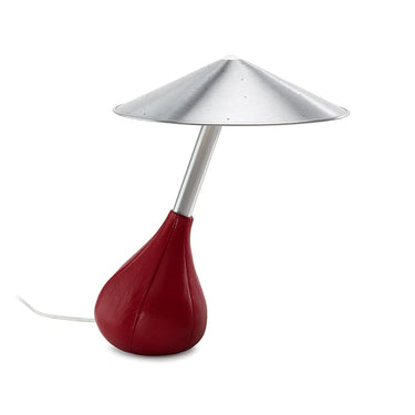 Piccola Modern Table Lamp with Italian Leather Base and Dimmer by Pablo Designs